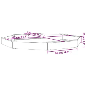 Berkfield Sandbox with Seats White Octagon Solid Wood Pine