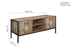 Birlea Urban TV Unit In Rustic Effect