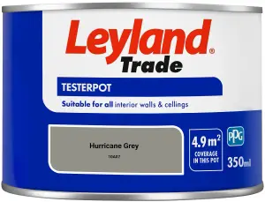 Leyland Trade Vinyl Matt Walls & Ceilings Emulsion Paint Hurricane Grey (10A07) 350ml Tester