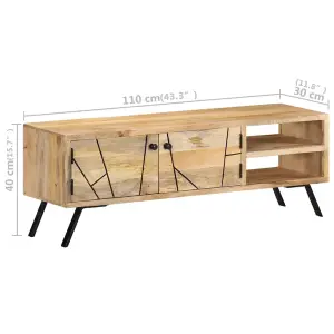 Berkfield TV Cabinet 110x30x40 cm Solid Mango Wood