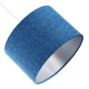 Contemporary and Sleek 12 Inch Midnight Blue Linen Drum Lamp Shade 60w Maximum