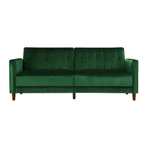 Bosco 3 Seater Velvet Reclining Sleeper Green Velvet