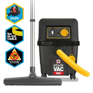 V-TUF STACKVAC HSV 240v 30L M-Class Dust Extractor Wet & Dry - with Power Take Off - Health & Safety Version