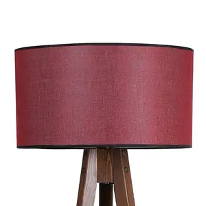 Luminosa Model 1 Deco Burgundy Wooden Floor Lamp 1xE17