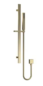 Rectangular Slider Rail Kit with Outlet Elbow - Brushed Brass