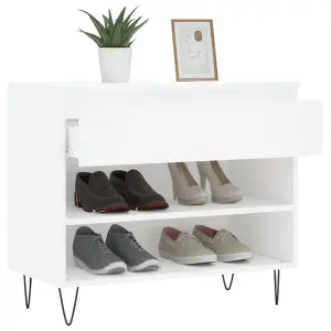 Berkfield Shoe Cabinet White 70x36x60 cm Engineered Wood