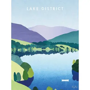 Henry Rivers Lake District Windemere Canvas Print Multicoloured (50cm x 40cm)