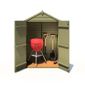 Shire 4x3 Overlap Double Door Windowless Apex Shed Pressure Treated