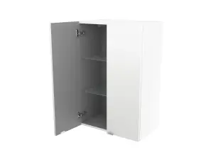 GoodHome Imandra Deep Gloss White Double Bathroom Wall cabinet (H)90cm (W)60cm