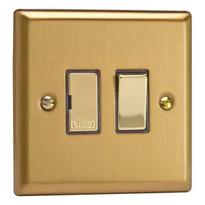 Varilight 13A Switched Fused Spur Brushed Brass