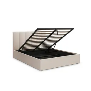 Valencia Stone Natural Double 4ft6 Ottoman Storage Bed Frame