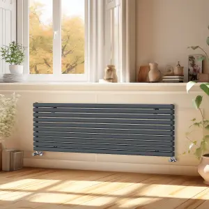 Right Radiators 1800x590 mm Horizontal Vertical Oval Column Radiator Double Panel Rads Anthracite