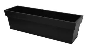 Primrose Zinc Edge Trough Outdoor Garden Planter in Black Large 80cm