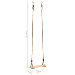 Berkfield Board Swing 200 cm Solid Pinewood