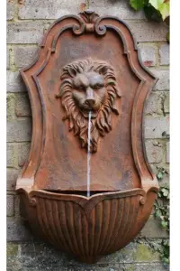 Primrose Gentle Lion Head Wall Indoor Outdoor Fountain H75cm