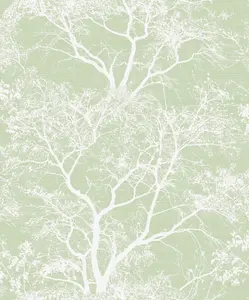 Holden Decor Whispering Trees Green Allover Tree Textured Wallpaper