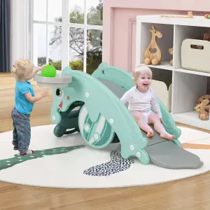 Costway 3-in-1 Kids Slide Rocking Horse Toy Set Indoor Kids Rocking Sliding Climbing Toy