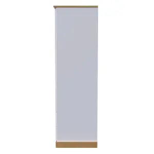 Whitby 2 Door 2 Drawer Wardrobe with Shelf & Hanging Rail in White Ash & Oak (Ready Assembled)