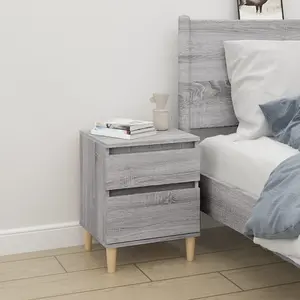 Berkfield Bedside Cabinets 2 pcs Grey Sonoma 40x35x50 cm