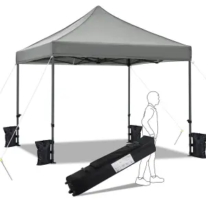 Yaheetech Light Grey 3x3m Heavy Duty Pop Up Gazebo