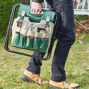 Smart Garden Hobby Seat Canvas Bag Folding Tool Stool Detachable Gardening