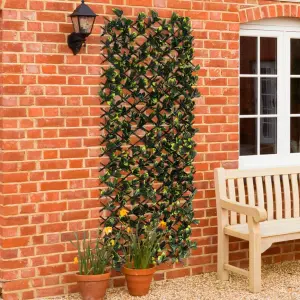 Expanding Decorative Trellis Artificial Green Leaf Willow Trellis Panel Screen