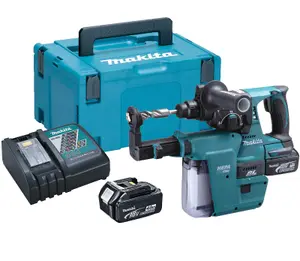 Makita DHR242RMJV 18v LXT Brushless Rotary Hammer Drill + DX01 Dust Extractor