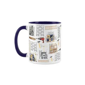 Scaffolder Mug Fun Trades Gift - White & Navy Coffee/Tea Present