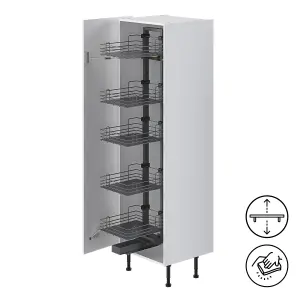 GoodHome Pebre Grey Soft-close Larder Pull-out storage