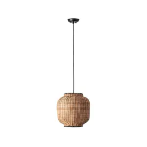 Luminosa Tupai Black, Rattan Dome Pendant Lamp 2700K