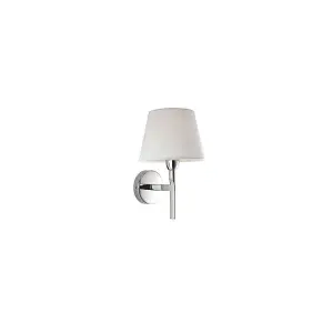 Luminosa Transition 1 Light Single Indoor Wall Light Polished Stainless Steel, Cream, E14