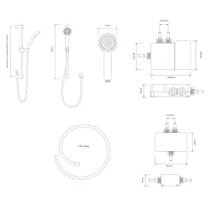 Aqualisa Visage Smart Concealed valve HP/Combi Wall fed Smart Digital 4-spray pattern Shower with Adjustable & Fixed Shower head