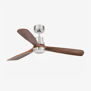 Luminosa Lantau Large Led Matt Nickel Ceiling Fan With DC Motor 15W 3000K, 6 Speed