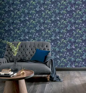 Arthouse Jasmine Garden Navy Wallpaper