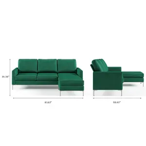 Chapman sectional sofa in velvet green