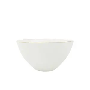 Abbesses 4 Piece Rice Bowl Set (Set of 4) White/Gold