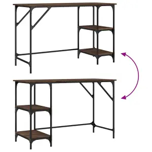 Berkfield Desk Brown Oak 120x50x75 cm Metal and Engineered Wood