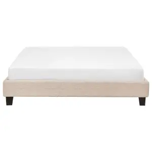 Fabric EU King Size Bed Beige ROANNE