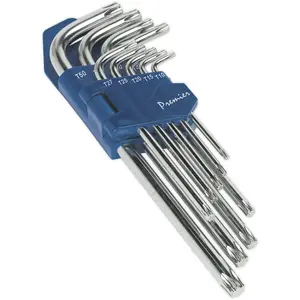 9 Piece TRX-Star Key Set - Durable, Polished, 70-180mm Length, T10 to T50 Sizes for Professional and DIY Use