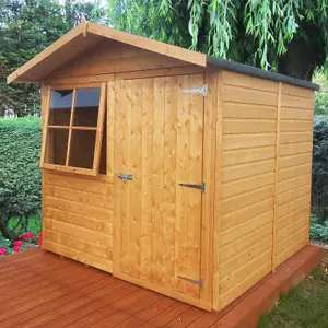 Shire Abri 7x7 Shiplap Apex Single Door Garden Shed with Window