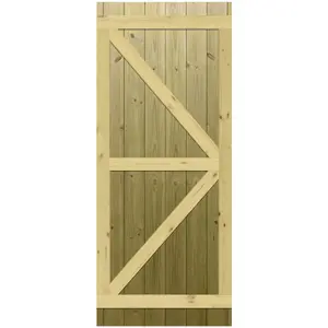 Premier Garden Supplies Pedestrian Gate 180cm (6ft) High x 75cm Wide Tongue & Groove Flat Top Fully Framed Single Swing Gate