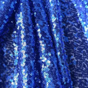 Neel Blue 70x108 Inch Rectangle Sequin Tablecloth, Royal Blue