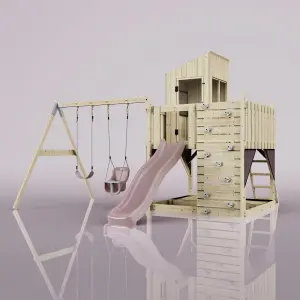 PolarPlay Kids Climbing Tower & Playhouse with Swing and Slide - Swing Olavo Rose