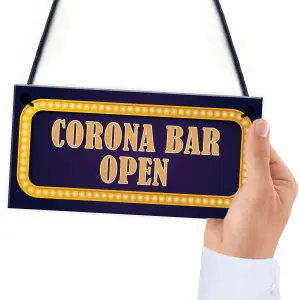 Home Bar Man Cave Pub Sign CORONA BAR OPEN Neon Effect Plaque Gift