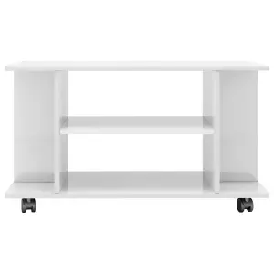 Berkfield TV Cabinet with Castors High Gloss White 80x40x40 cm Engineered Wood