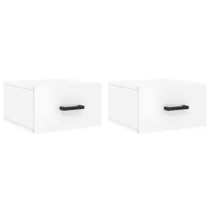 Berkfield Wall-mounted Bedside Cabinets 2 pcs High Gloss White 35x35x20 cm