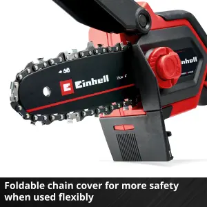 Einhell 12.5cm PXC Cordless Mini Chainsaw Handheld Pruning Saw 18V Brushless Power X-Change GE-PS 18/15 Li BL-Solo - Body Only