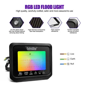 ExtraStar 50W LED Flood Light RGB remote IP65