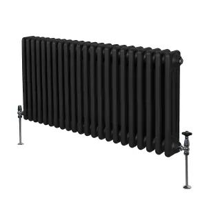 Traditional 3 Column Radiator - 600 x 1012 mm - Black