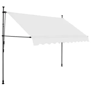 Berkfield Manual Retractable Awning with LED 250 cm Cream